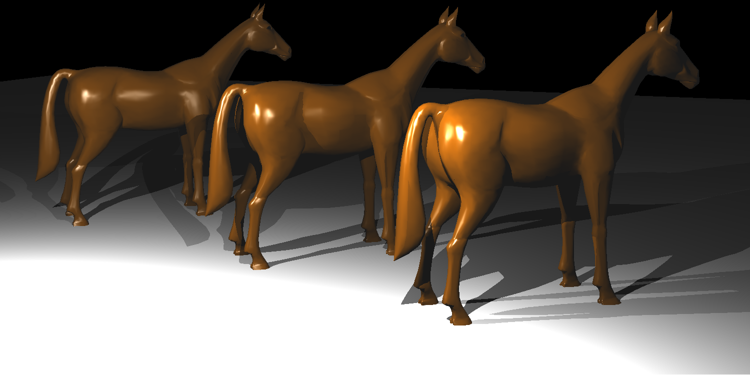 Final rendering of horse models