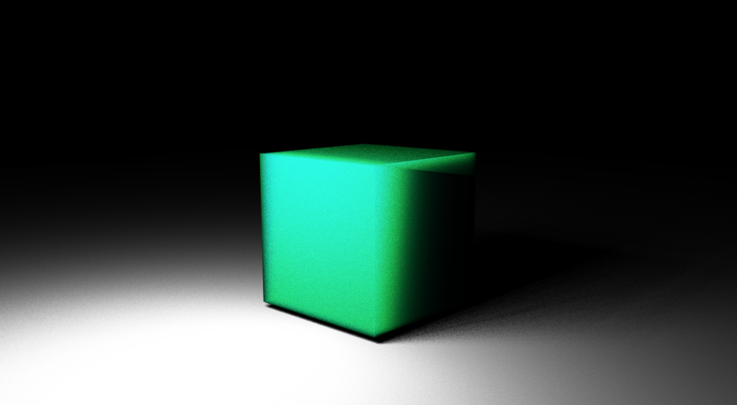 Rendering of a cube model with subsurface scattering enabled, 256 samples